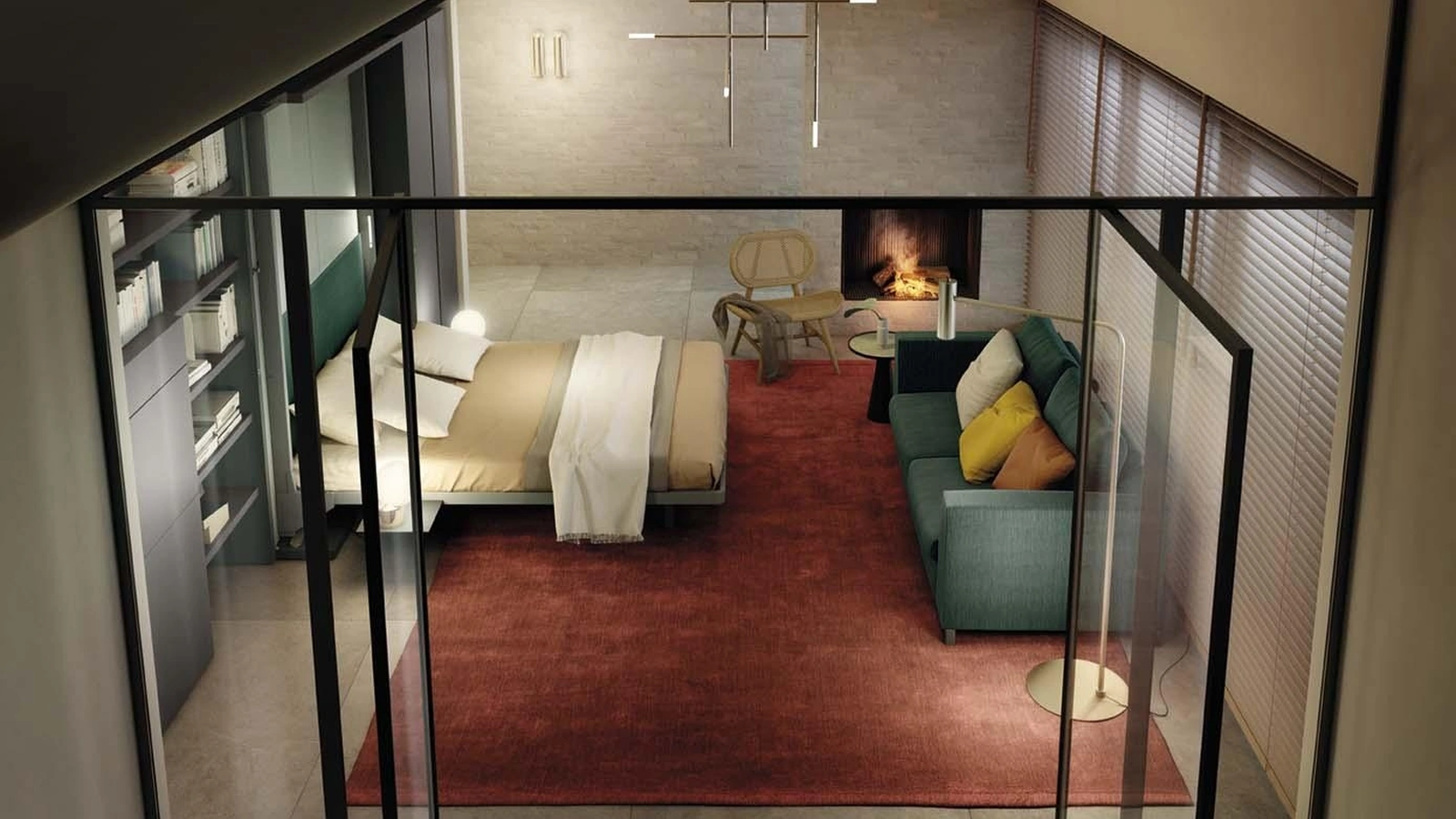 Letto a scomparsa aperto Living 27 di Clei