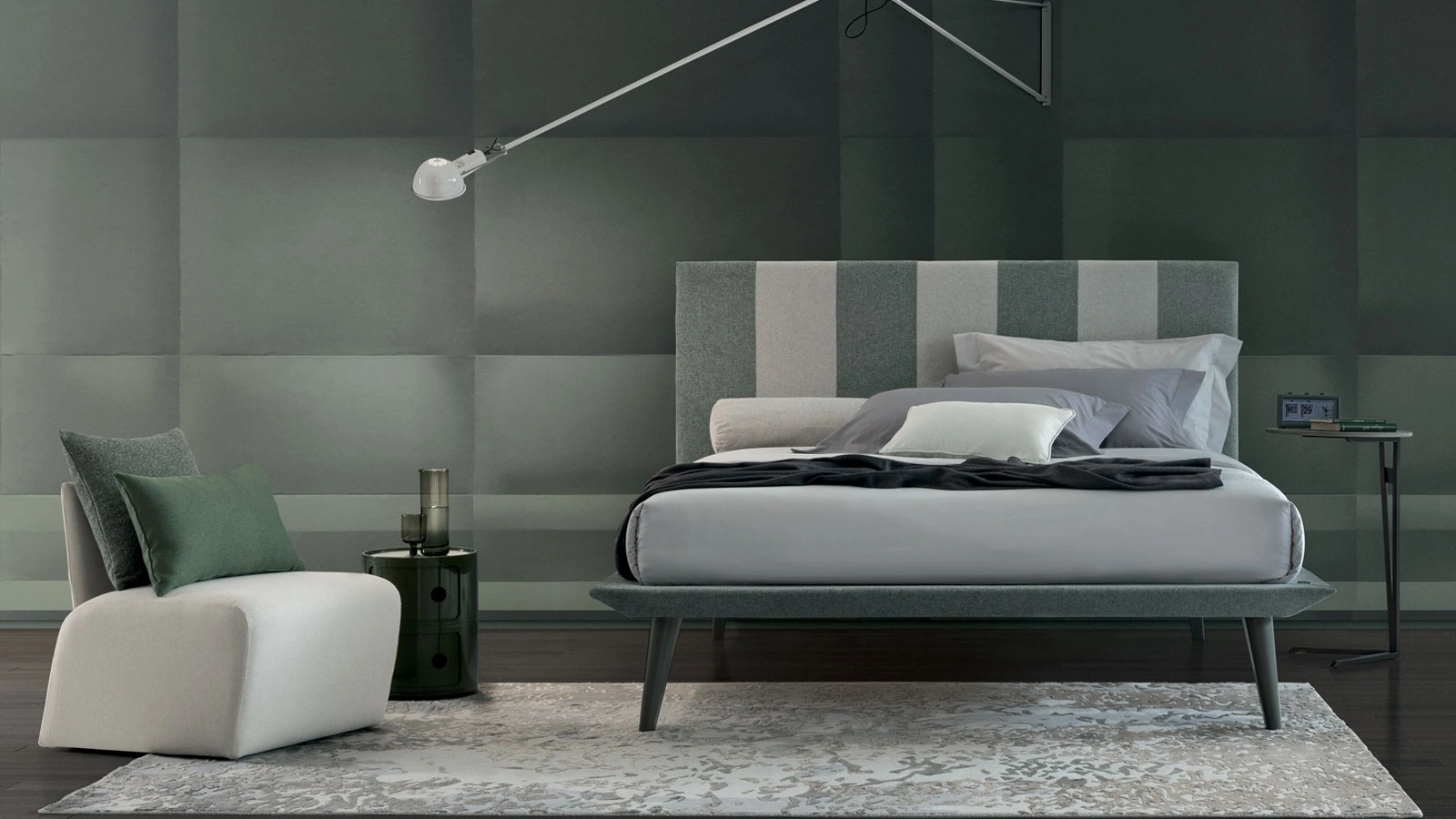 Letto con testiera Abaco di Oggioni