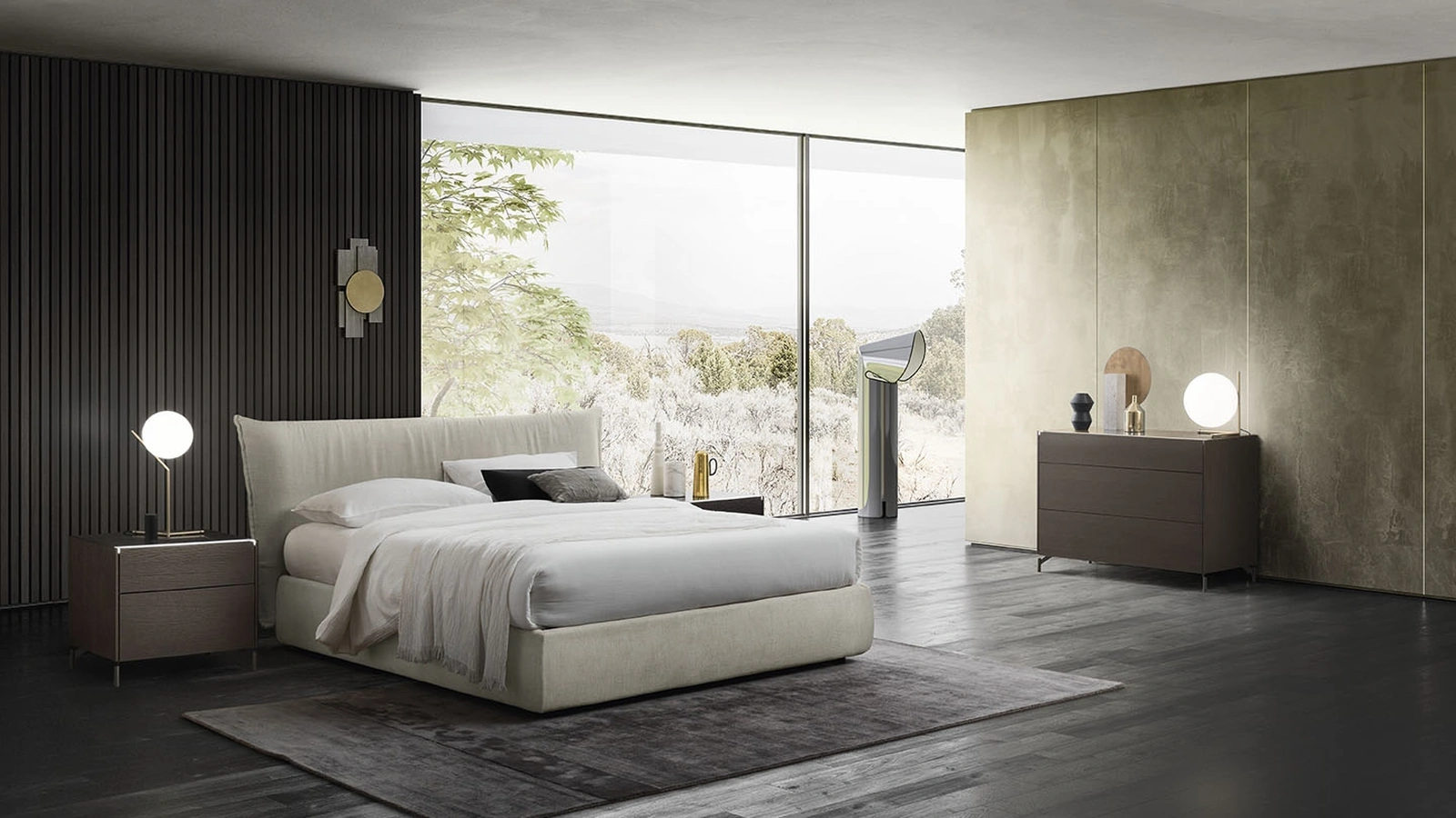 Letto di design con testiera e box contenitore Morrison 2 di Alf Da Frè