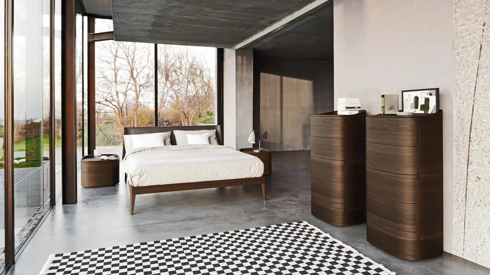 Letto Aliante 2|0 con testiera in pelle di Sangiacomo