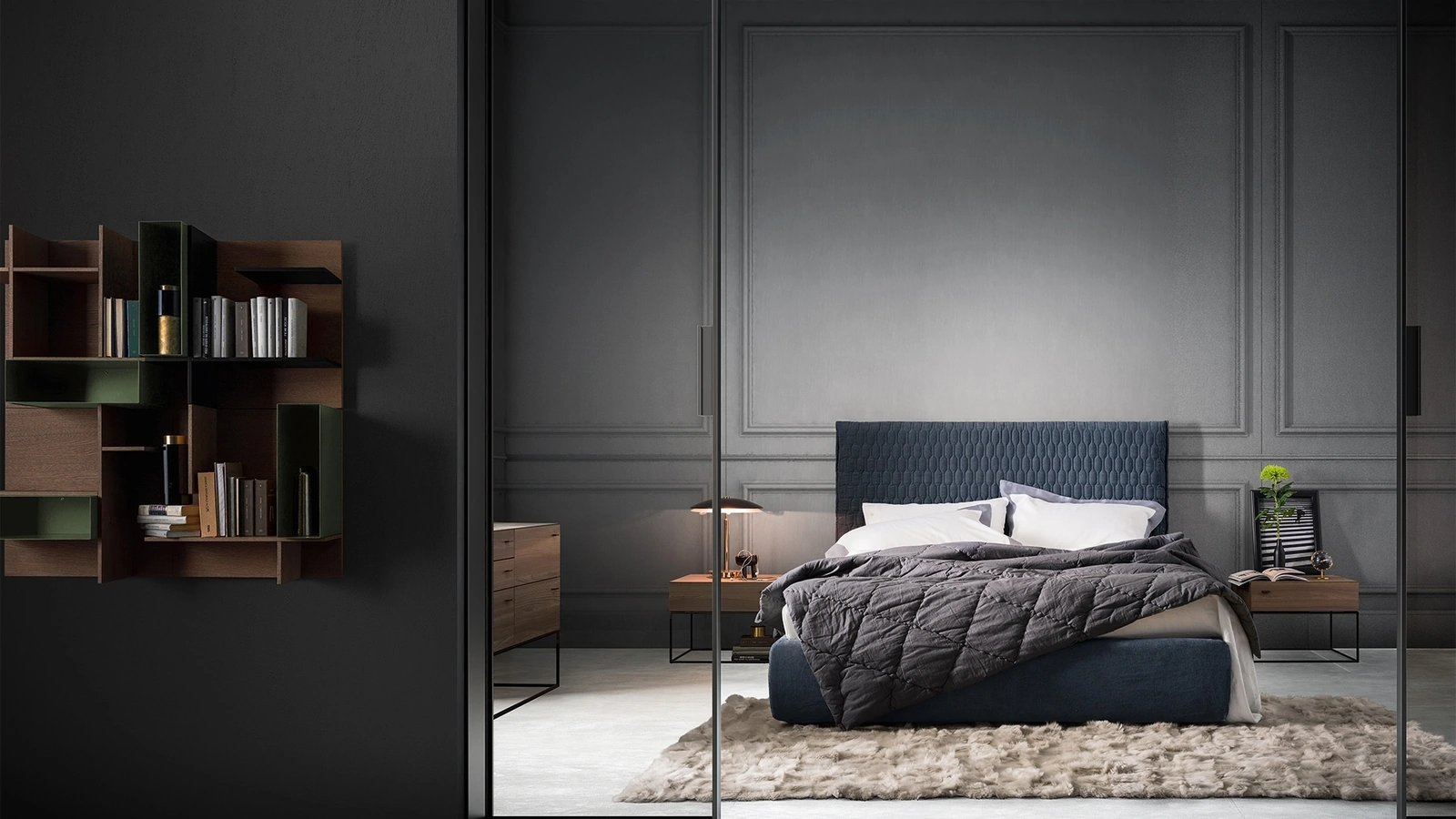 Letto in tessuto Allen 2 di Alf Da Frè