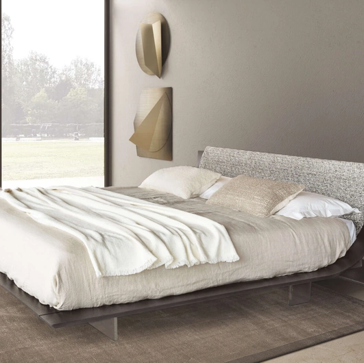 Letto Aqua Imbottito in essenza Rovere dark di Presotto