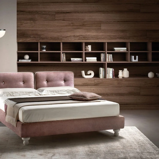 Letto in tessuto imbottito con testiera relax regolabile Nice di Bside