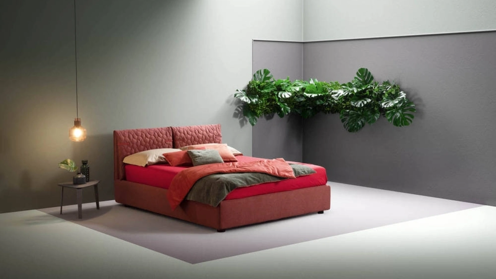 Letto in tessuto trapuntato e imbottito Spin di Bside