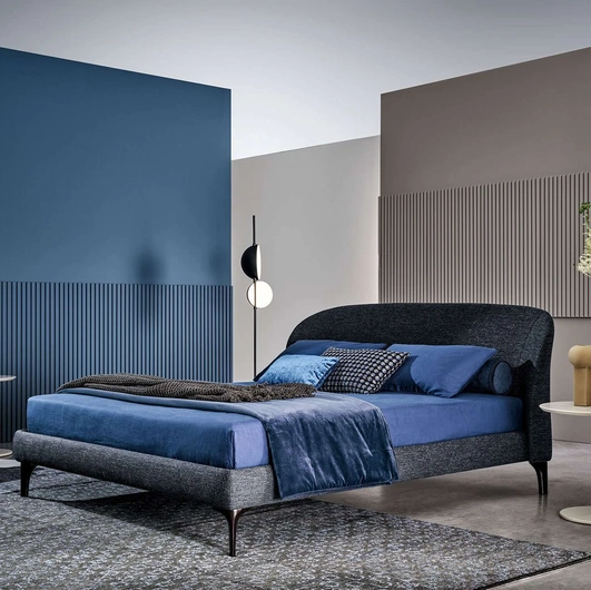 Letto in tessuto con testiera Carnaby di Twils