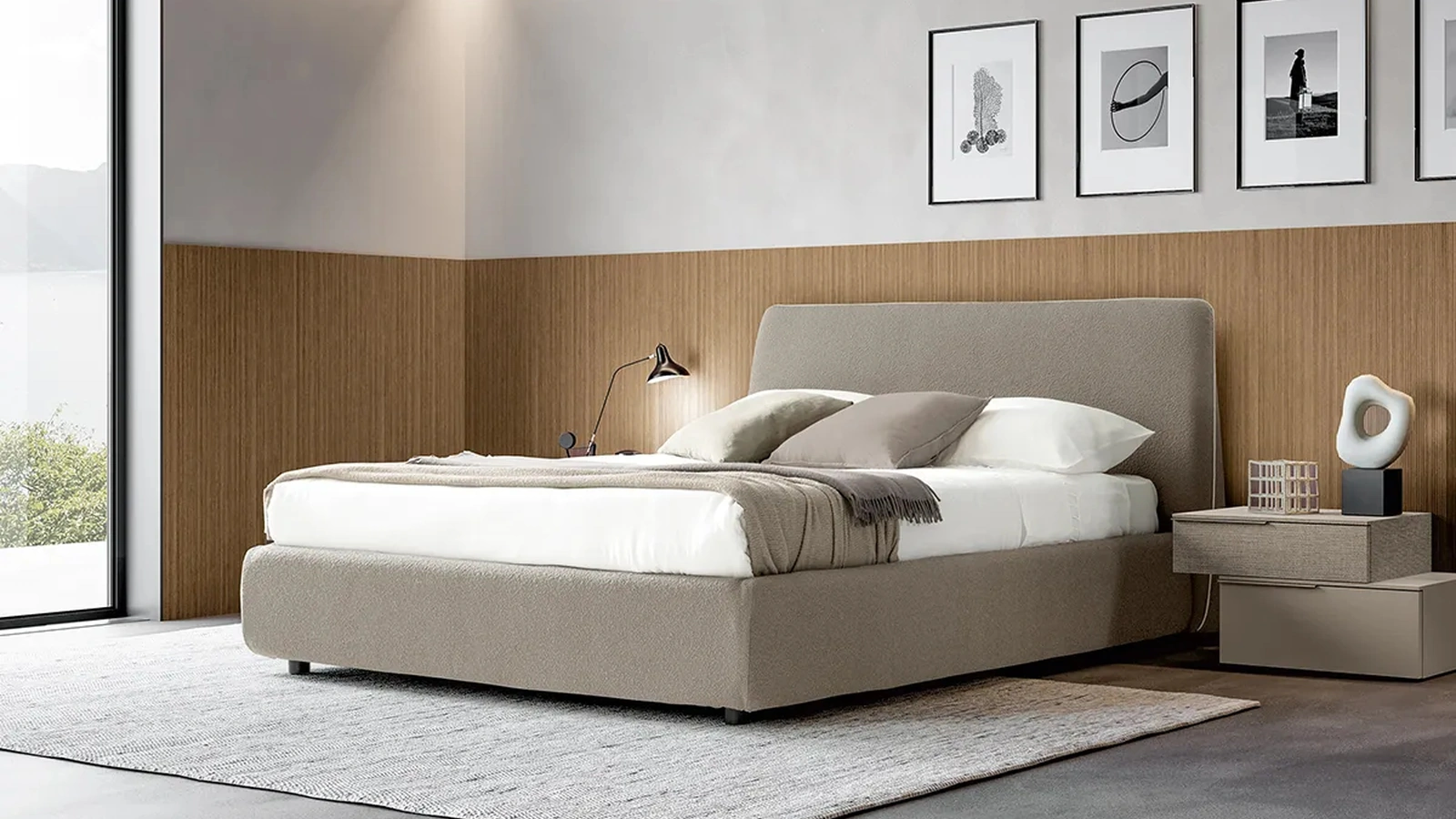 Letto matrimoniale con testiera e contenitore Chloe di Adok