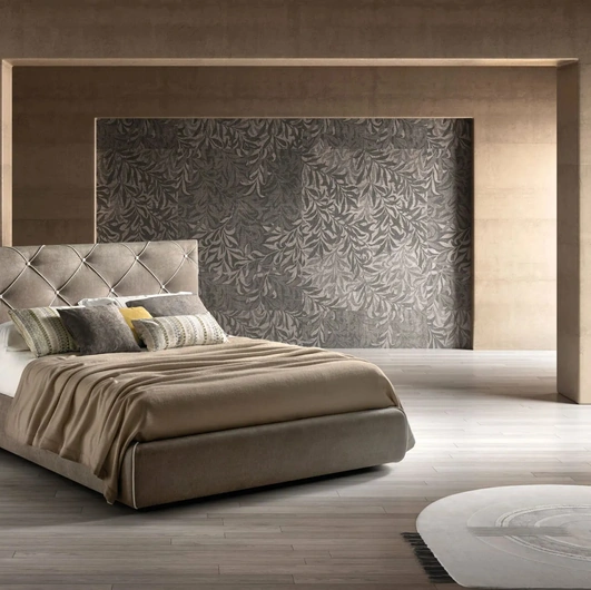 Letto in tessuto con testiera trapuntata lavorazione capitonné Diamond di Bside