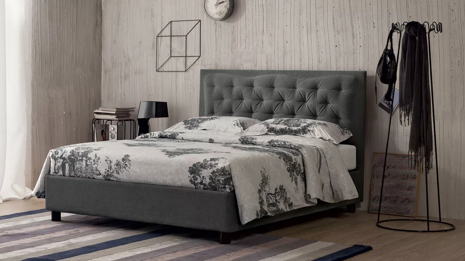 Letto in tessuto Lem di Oggioni