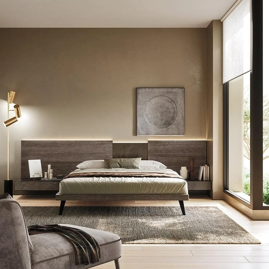 Letto matrimoniale Wall System con testiera di Mobilgam