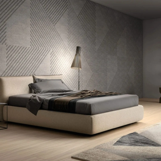 Letto in tessuto imbottito finitura materassè Modern di Bside