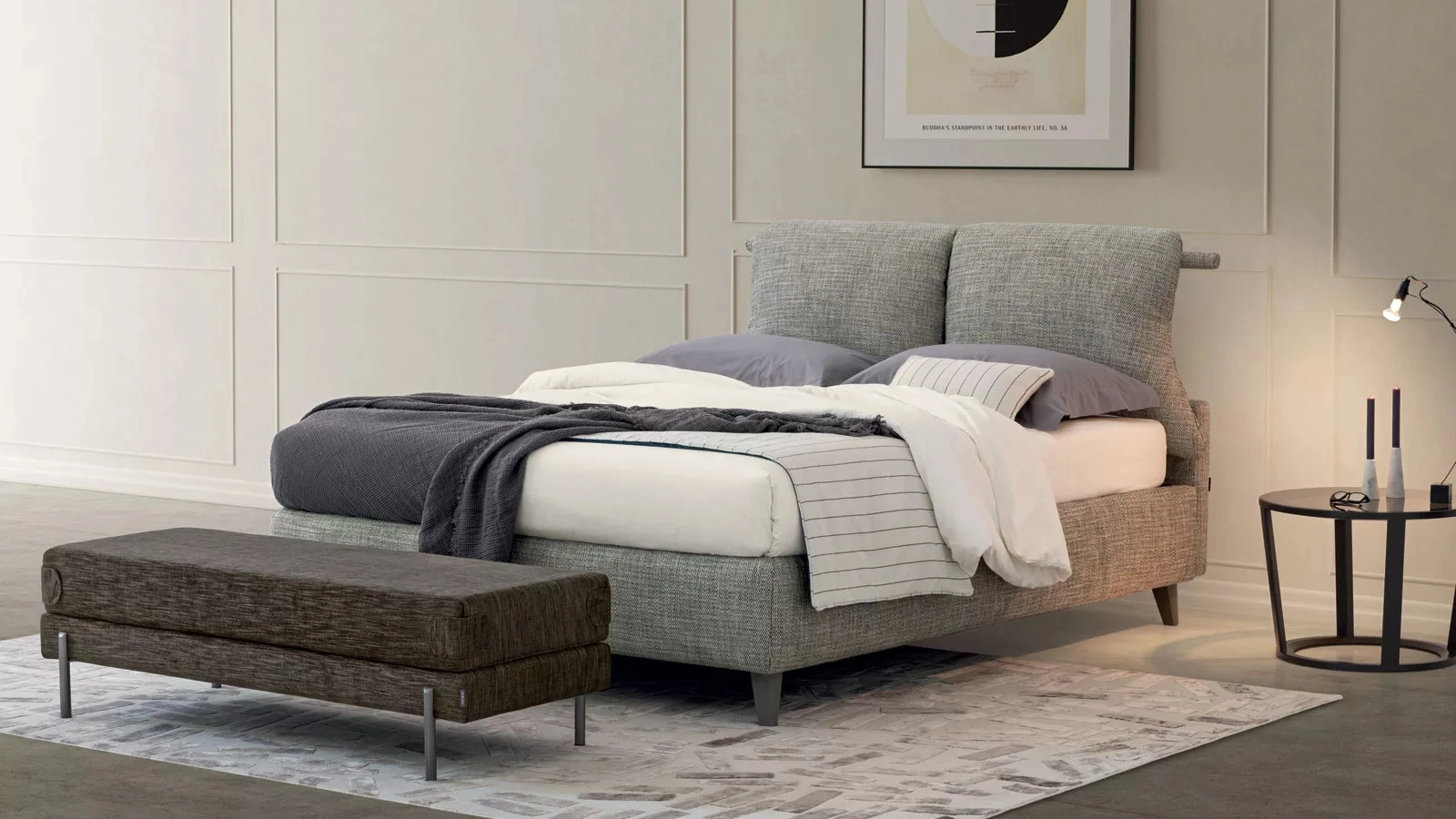 Letto in tessuto Pug con box contenitore di Oggioni