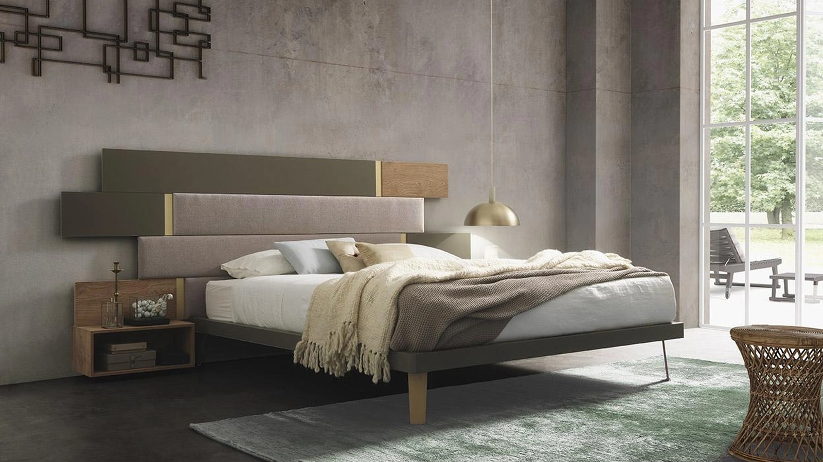 Letto matrimoniale Regolo Imbottito di Mobilgam