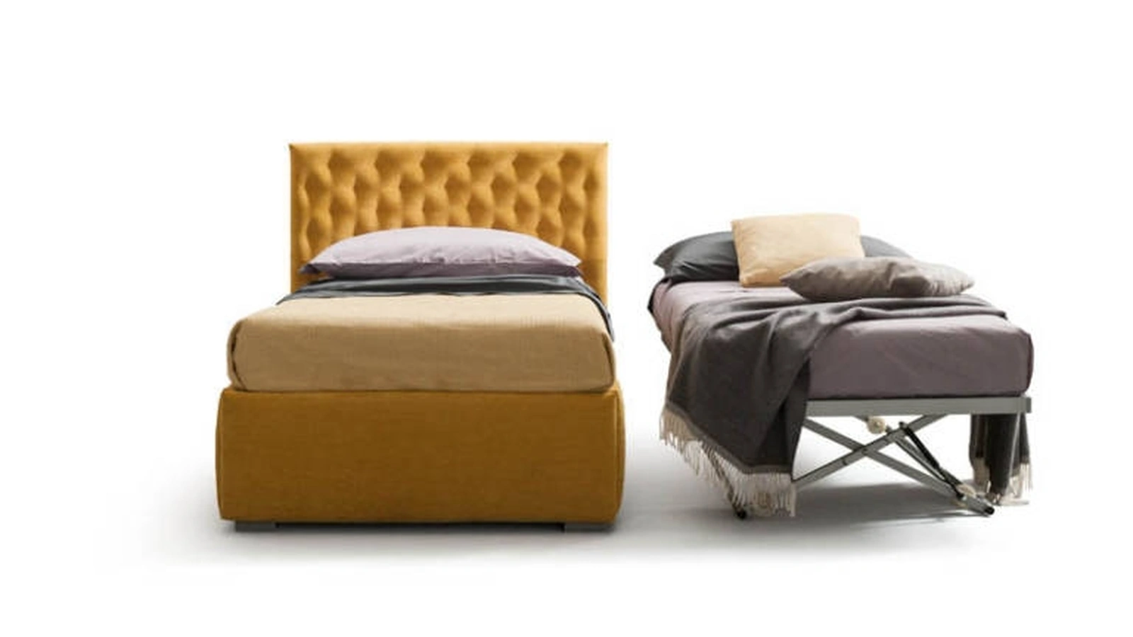 Letto singolo in tessuto con testiera trapuntata Break di Bside