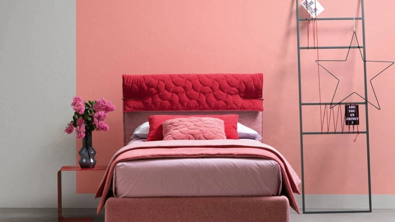 Letto singolo con testiera reversibile Clip di Bside