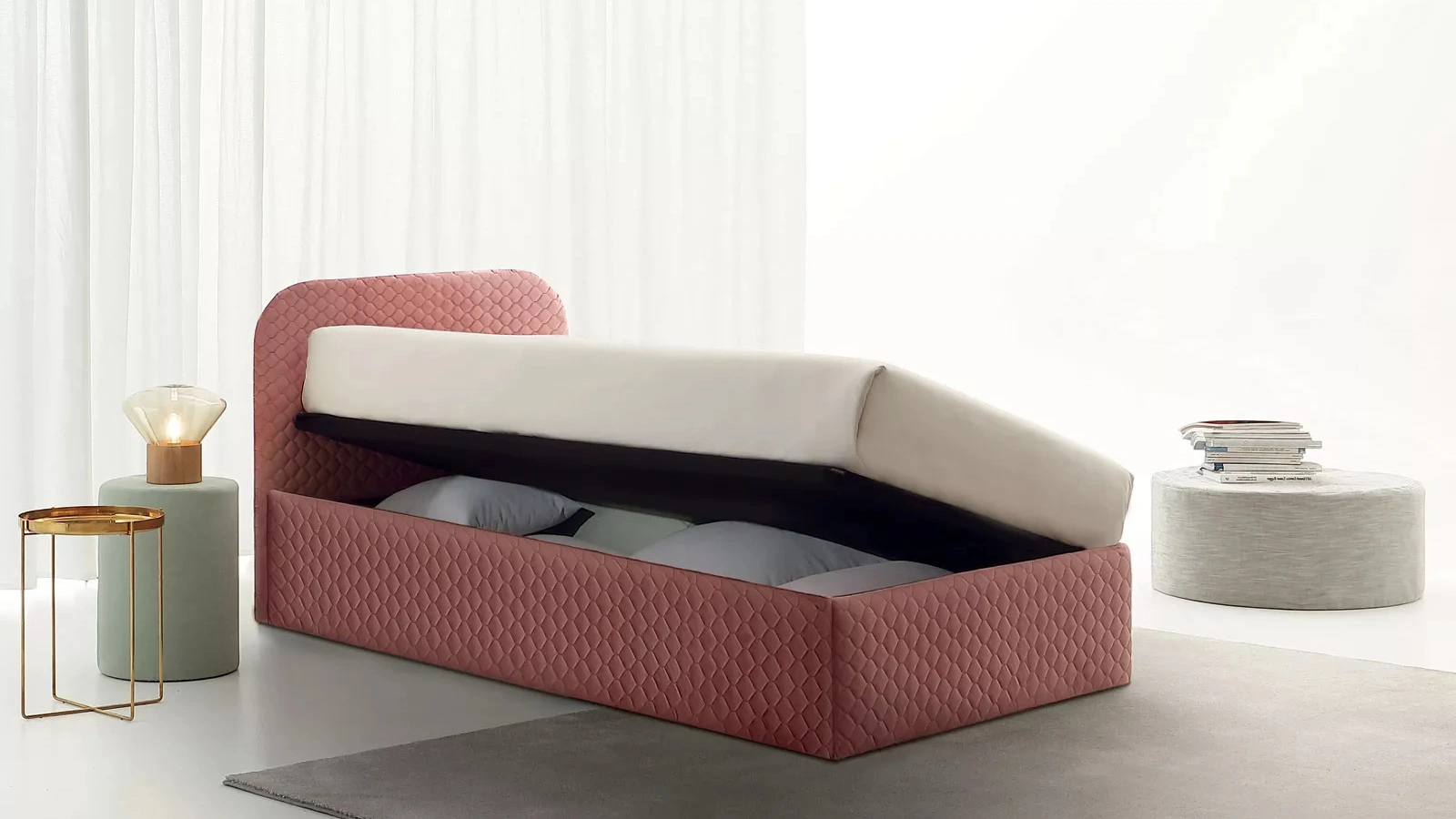 Letto Singolo con contenitore Golf 602A di Oggioni