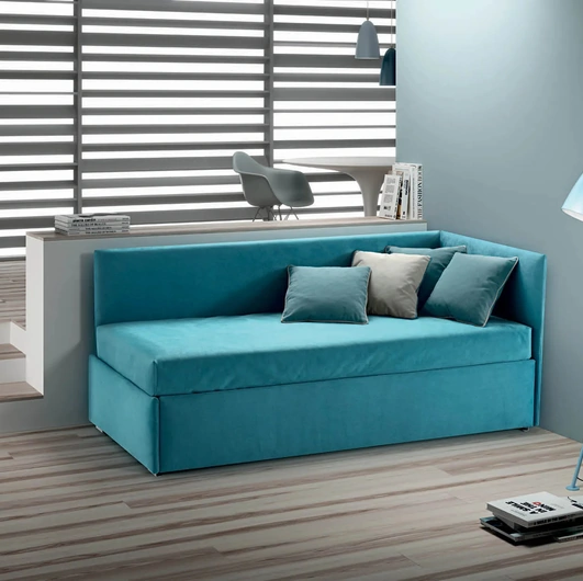 Letto singolo in tessuto imbottito Twice Angolo Alto di Bside