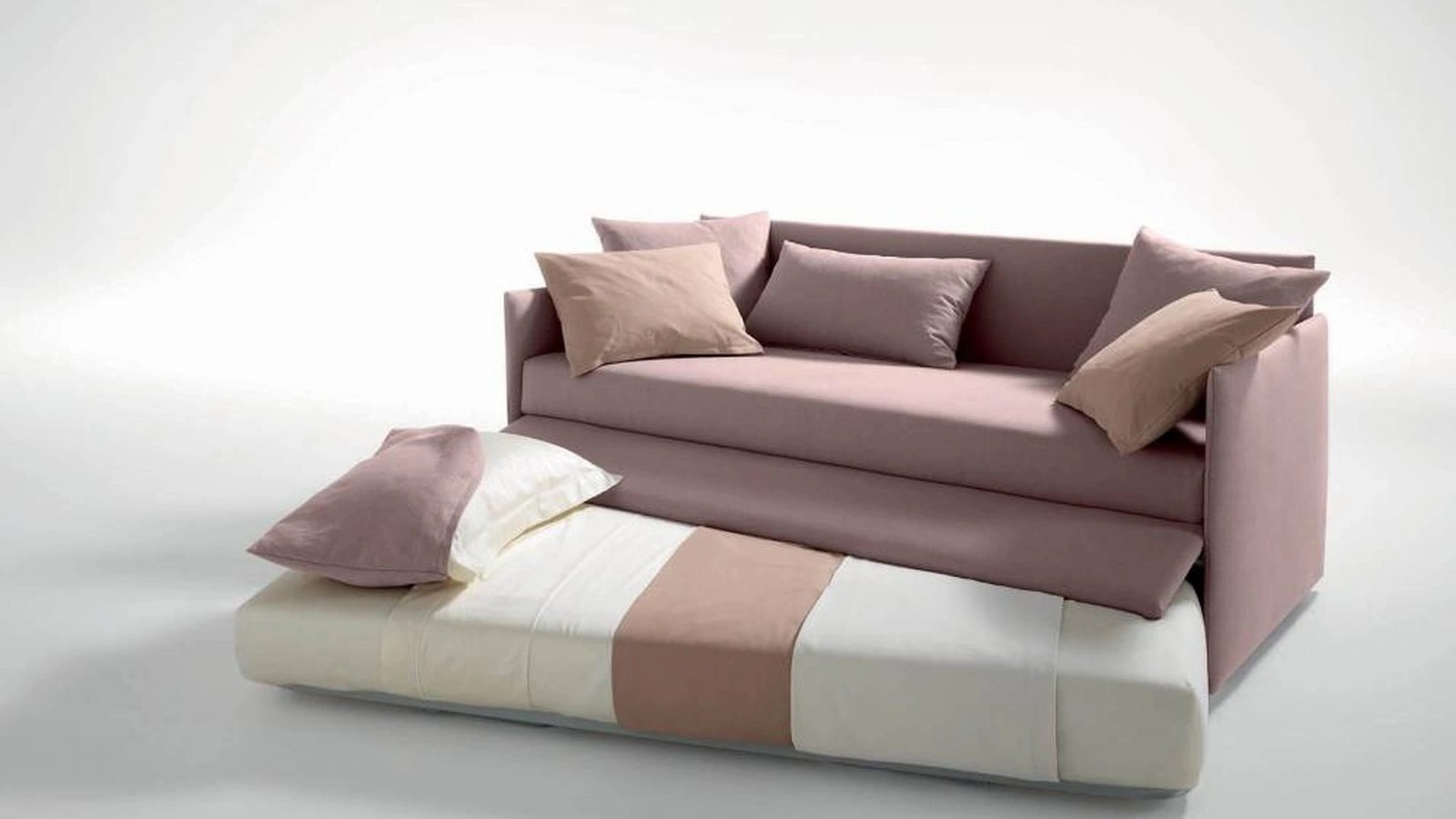 Twice Divano in tessuto imbottito con letto estraibile di Bside