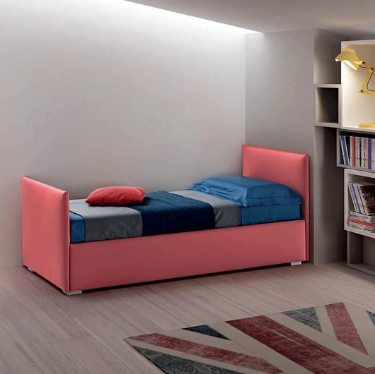 Letto singolo in tessuto con testiera e pediera Twice Dormeuse di Bside