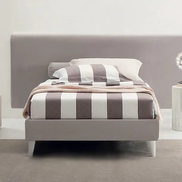 Letto singolo moderno in tessuto con testiera Loop di Bside