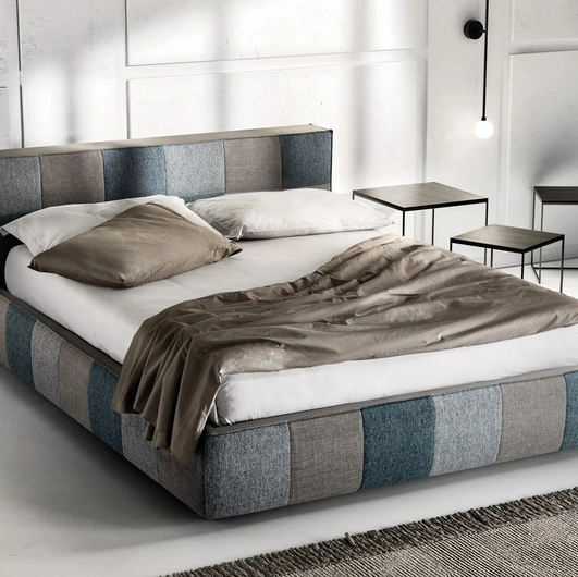 Letto in tessuto imbottito trapuntato Square di Bside