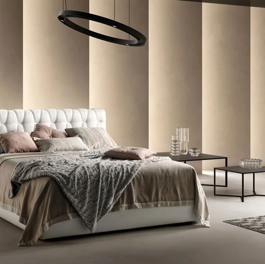Letto in ecopelle con testiera trapuntata Unique di Bside