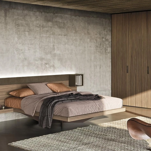 Letto matrimoniale Wall System N06 di Mobilgam