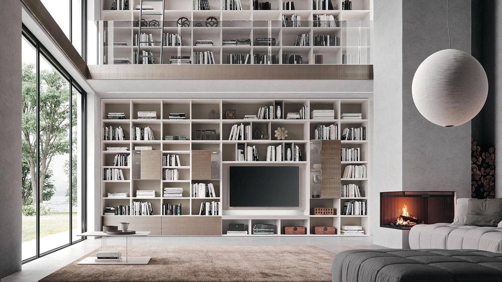 Libreria a muro componibile Horizon 941 di Mobilgam