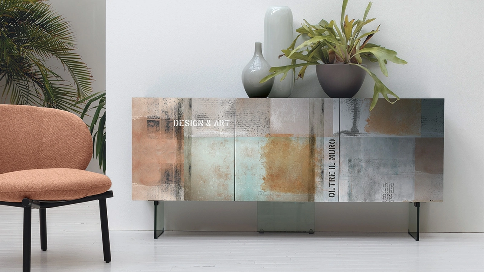 Madia in vetro con stampa digitale Dafne 162 di Target Point