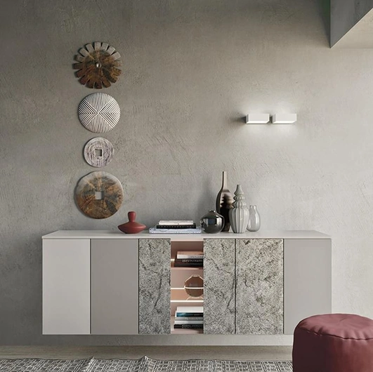 Madia Horizon Tetris 958 in laccato e vetro di Mobilgam