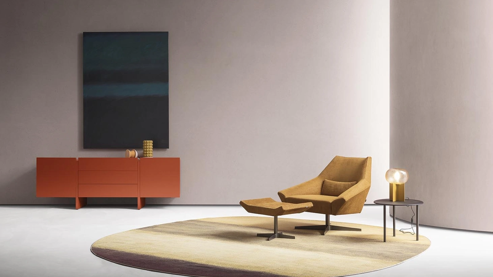 Madia Recta in laccato opaco Anfora di Alf Da Frè