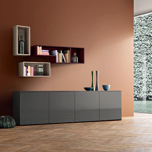 Madia Base Lampo Basic 11 in laccato lucido Antracite di Sangiacomo