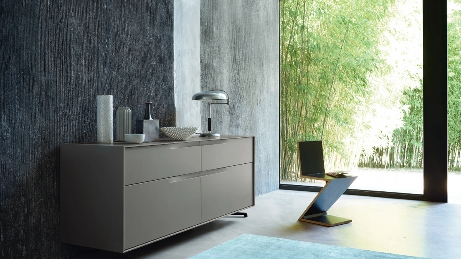 Madia Vela 09 in laccato opaco Ardesia di Sangiacomo