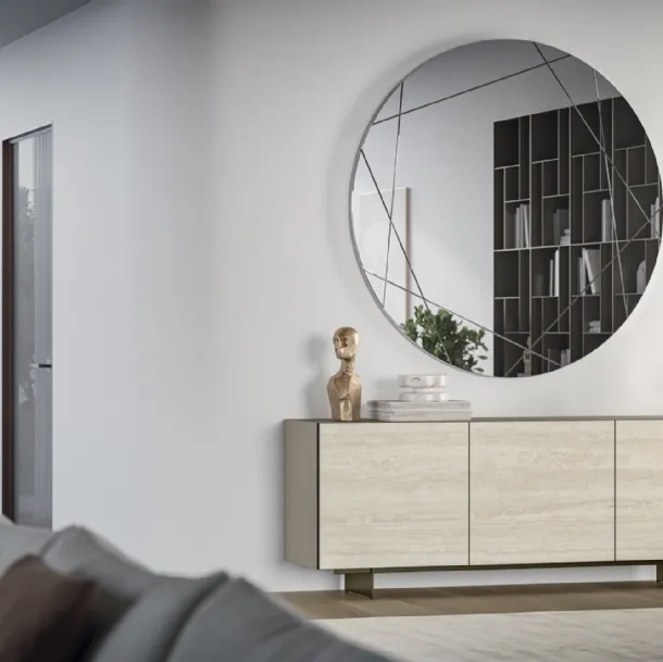 Madia Horizon Tetris 957 in vetro, pietra e legno di Mobilgam