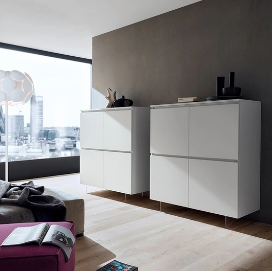 Mobile ingresso Alto Bea in truciolare placcato HPL Bianco di La Primavera