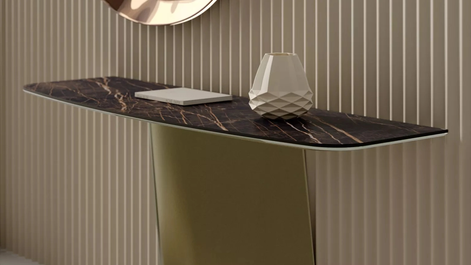 Mobile ingresso Kimono Consolle con top in SuperMarmo di Bontempi