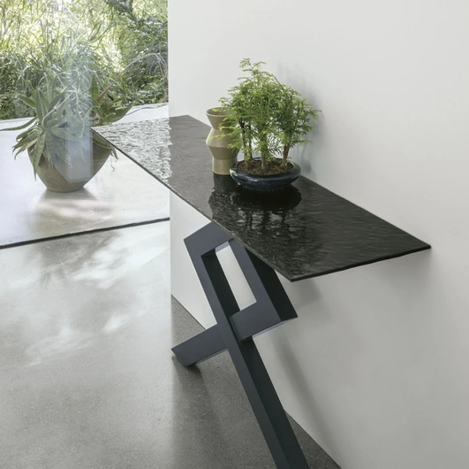 Mobile ingresso Consolle Cross con top in vetro di Target Point