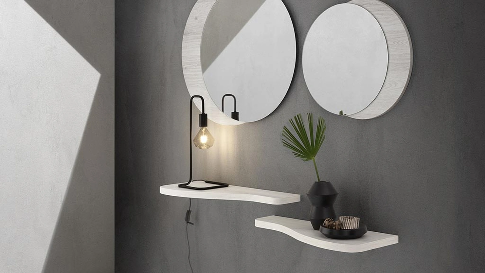 Mobile ingresso Nancy composto da mensole e specchi di La Primavera