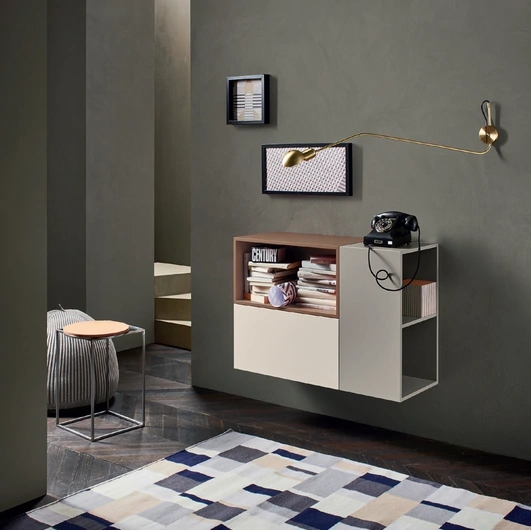 Mobile sospeso Lampo Open in laccato opaco di Sangiacomo