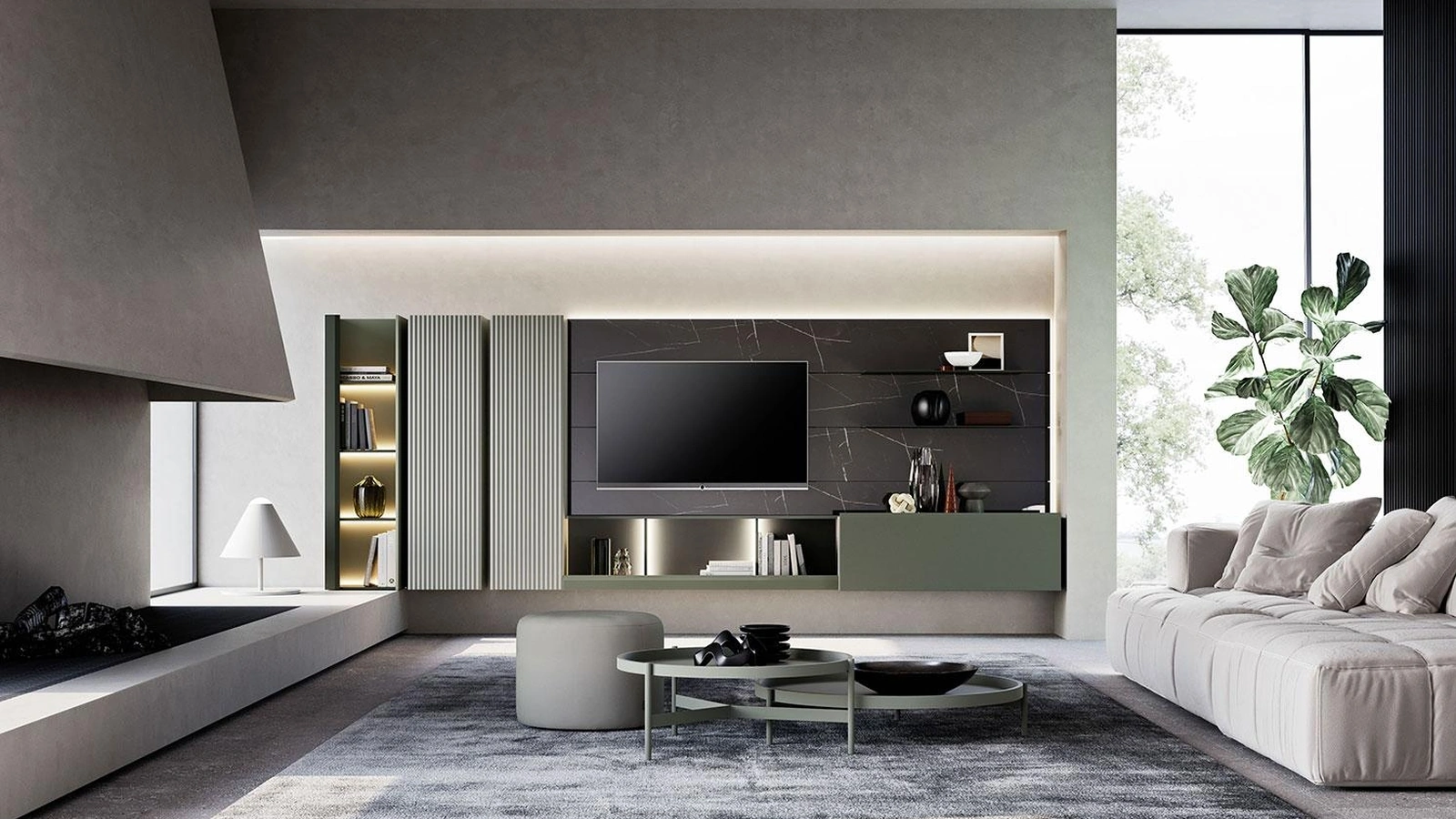 Parete Attrezzata Composizione Horizon 1000 di Mobilgam