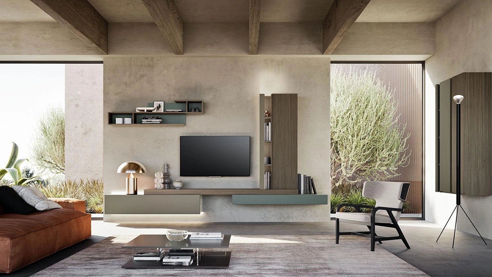 Parete Attrezzata Composizione Horizon 1009 di Mobilgam