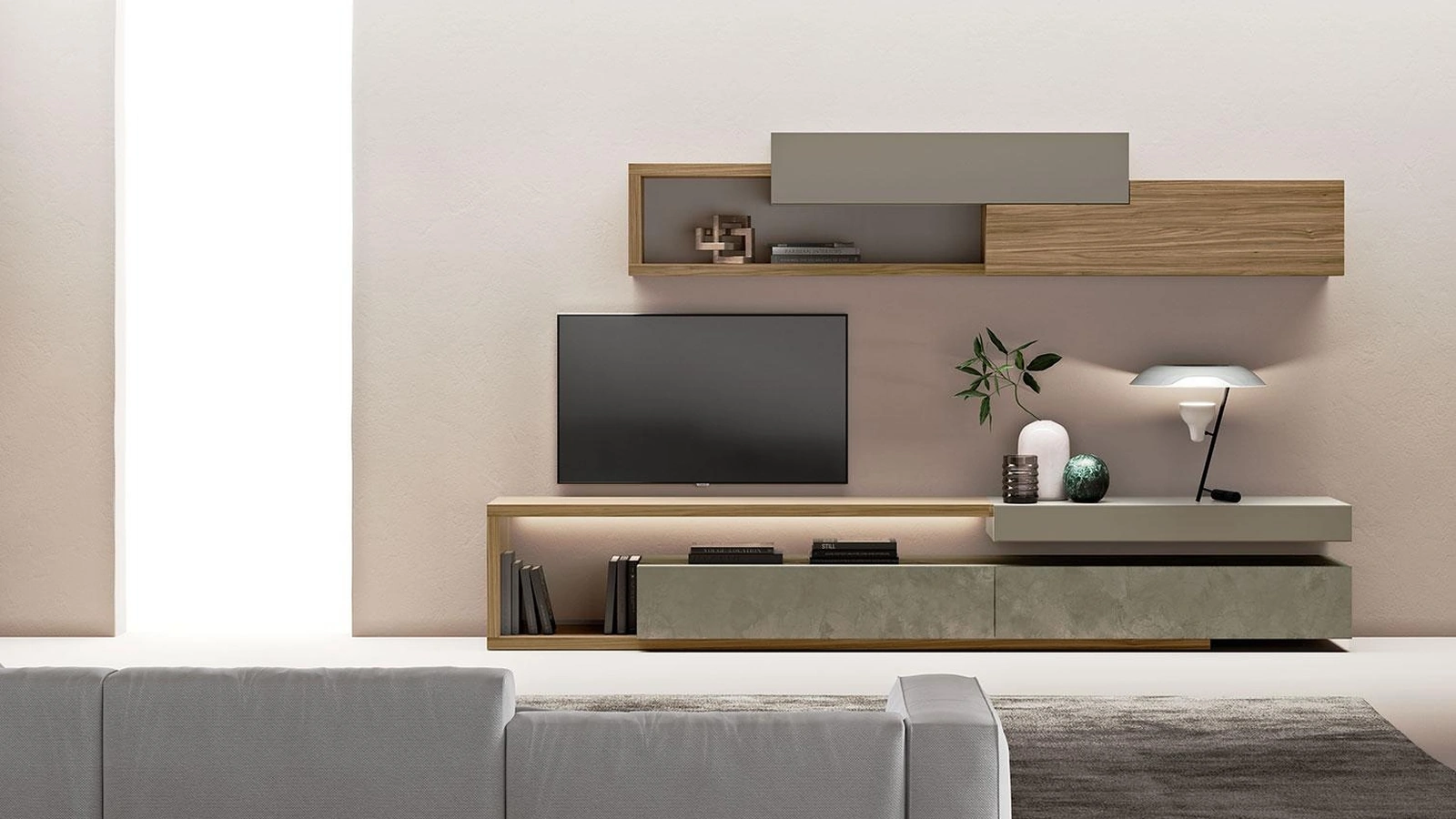 Parete Attrezzata Composizione Horizon 1020 di Mobilgam