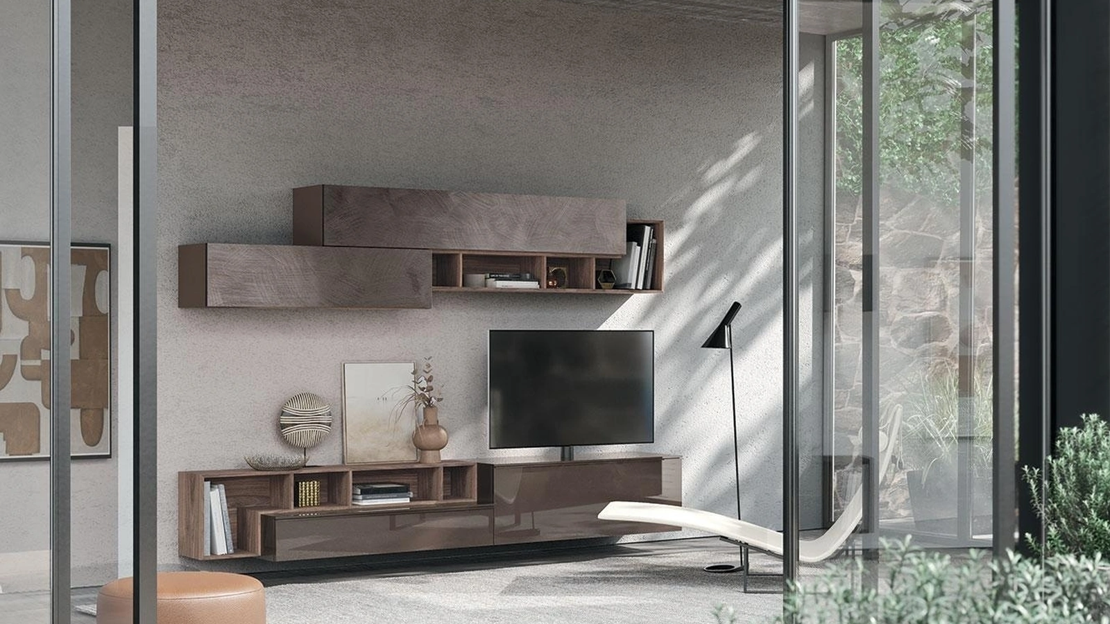 Parete Attrezzata Composizione Horizon 904 di Mobilgam