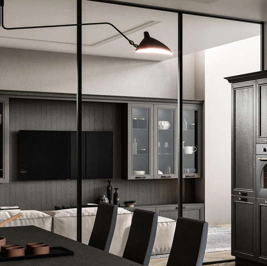 Parete Attrezzata Living Opera in massello di frassino di Arredo3