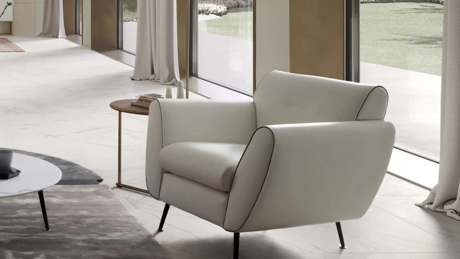 Poltrona in pelle Olive di Presotto