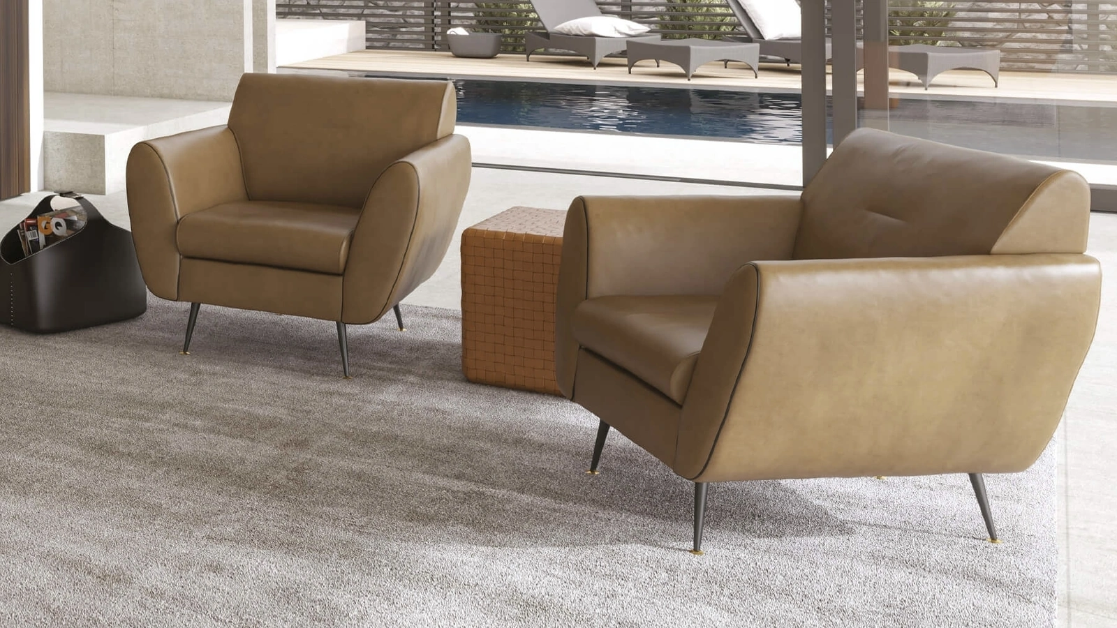 Poltrona in pelle Olive di Presotto