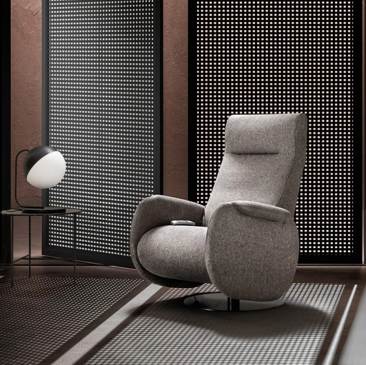 Poltrona reclinabile Fusion Relax in tessuto di Samoa