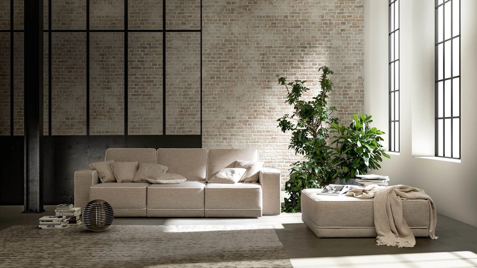 Divano componibile con sedute estraibili Double di Samoa