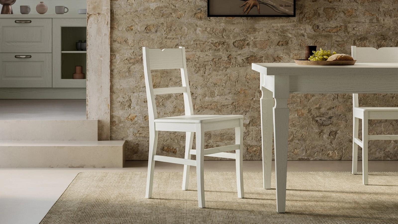 Sedia Flora in legno massello laccato di Arredo3