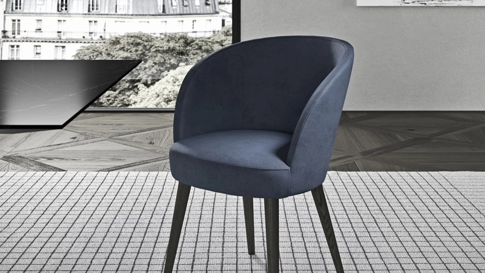 Sedia in ecopelle con struttura in legno Evia di Presotto