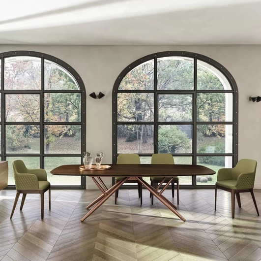 Sedia Margot rivestita in pelle di Bontempi